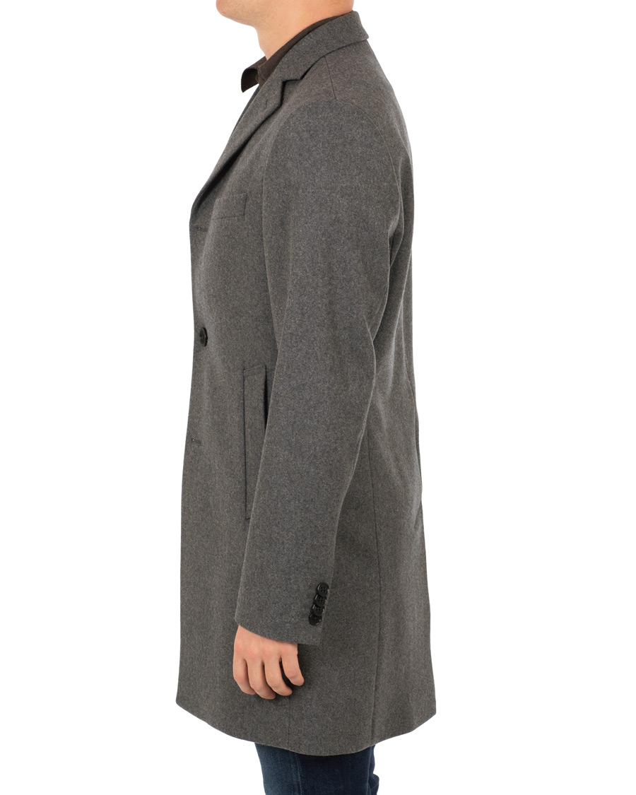 Herr | Jackor | J.Lindeberg | Wolger Compact Melton Coat Dark Grey Melange