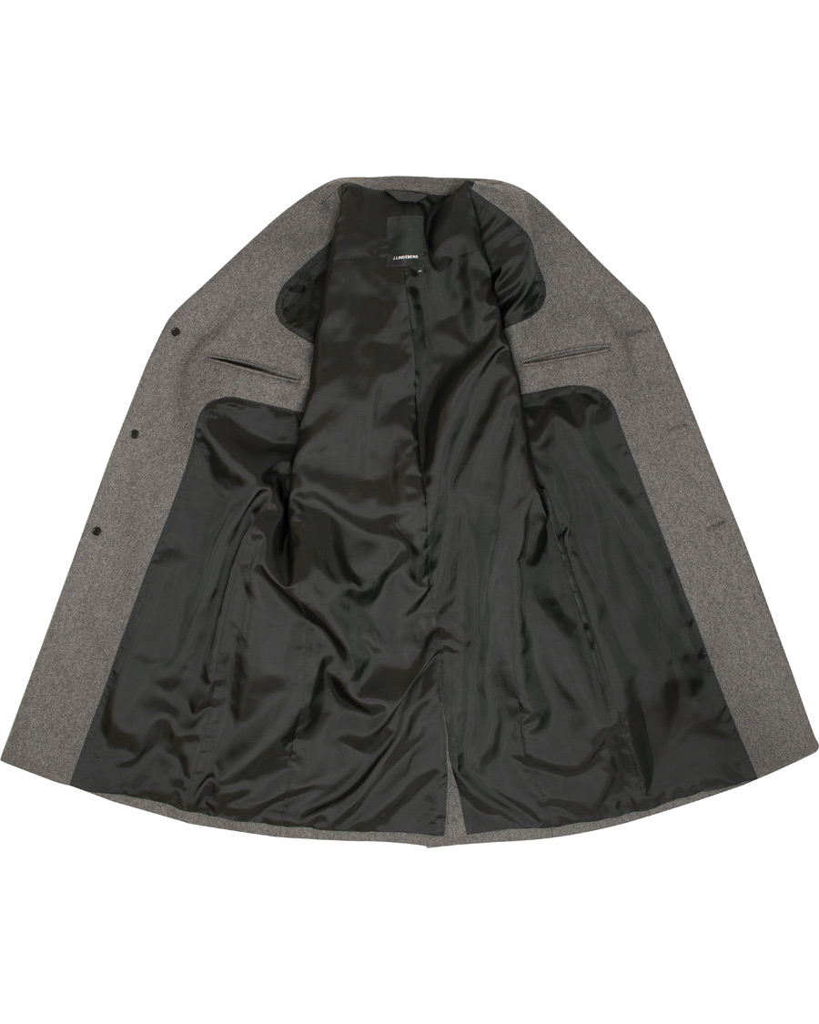Herr | Jackor | J.Lindeberg | Wolger Compact Melton Coat Dark Grey Melange