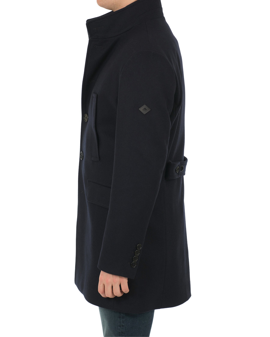 Herr | Jackor | J.Lindeberg | Gavin Stand Up Collar Compact Melton Coat Navy