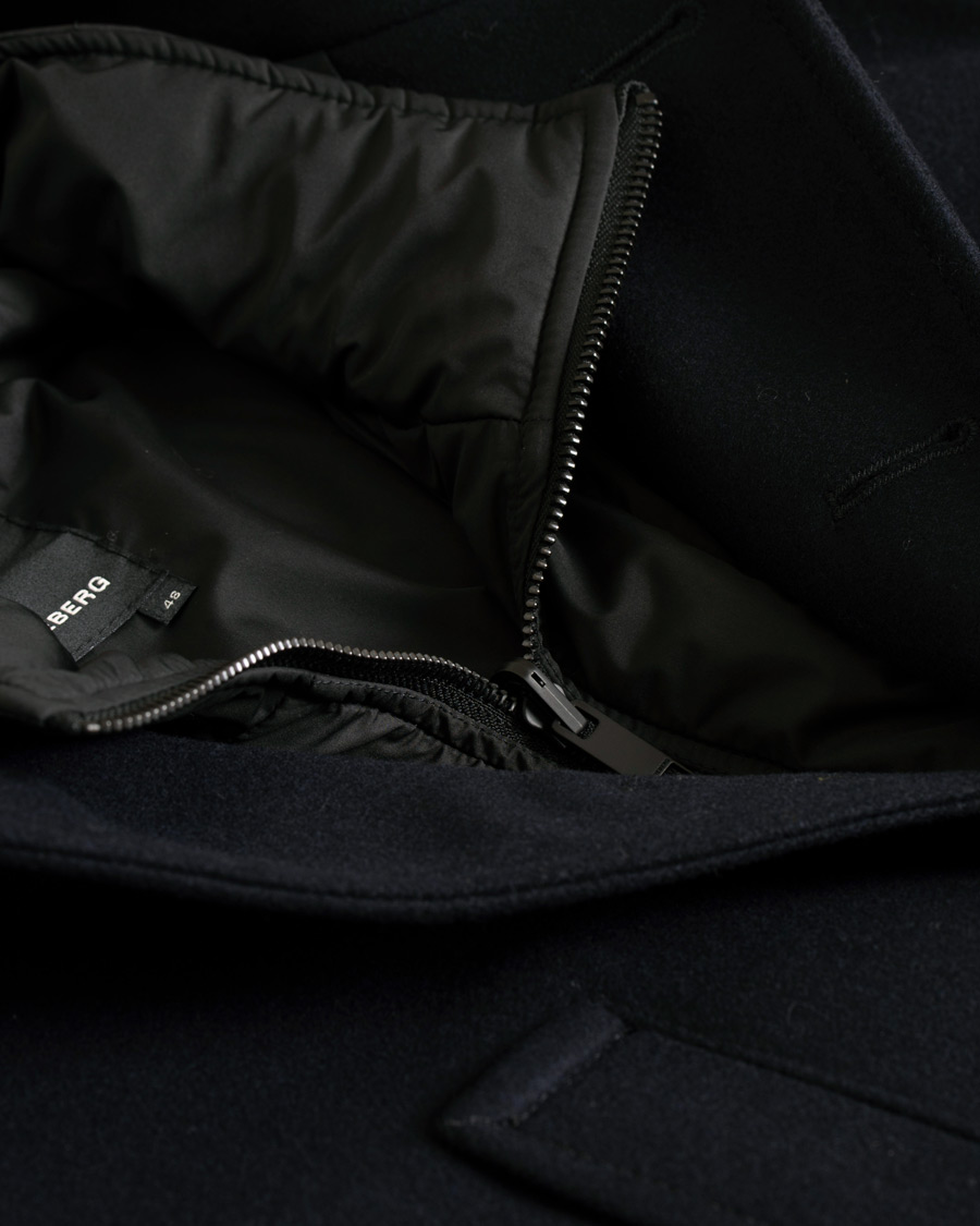 Herr | Jackor | J.Lindeberg | Gavin Stand Up Collar Compact Melton Coat Navy