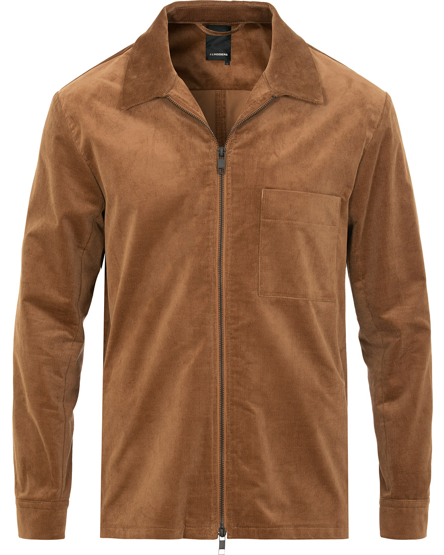 Herr | Jackor | J.Lindeberg | Jason Zip Corduroy Shirt Jacket Bison
