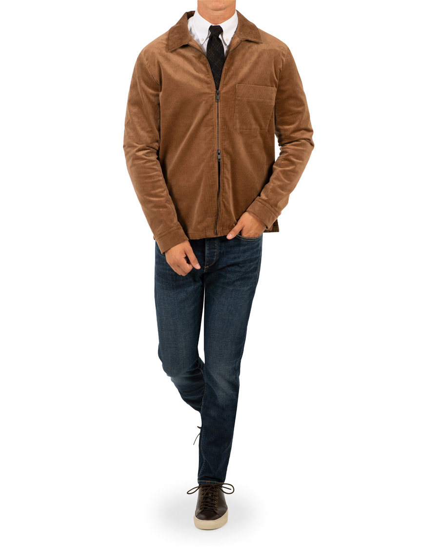 Herr | Jackor | J.Lindeberg | Jason Zip Corduroy Shirt Jacket Bison