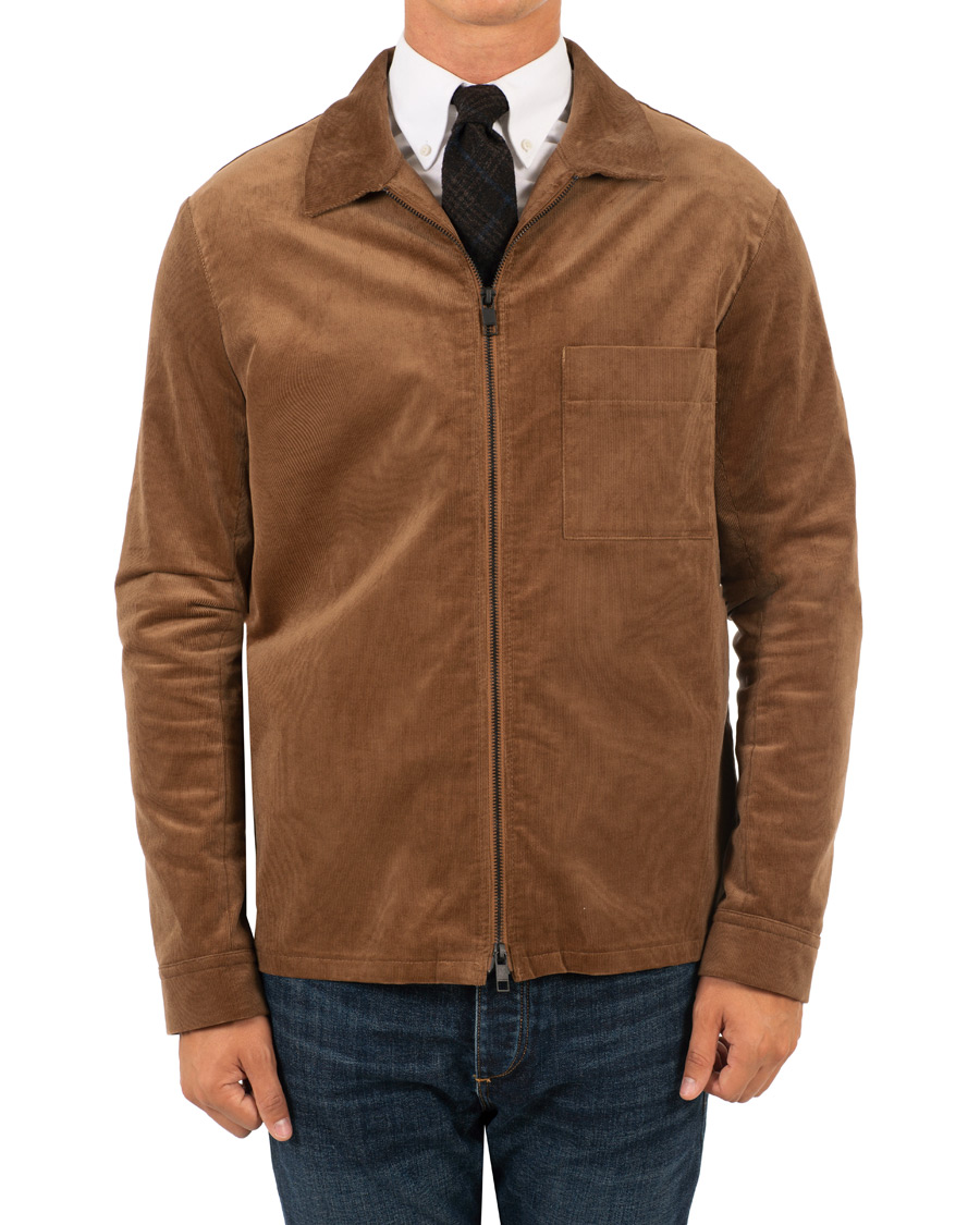 Herr | Jackor | J.Lindeberg | Jason Zip Corduroy Shirt Jacket Bison
