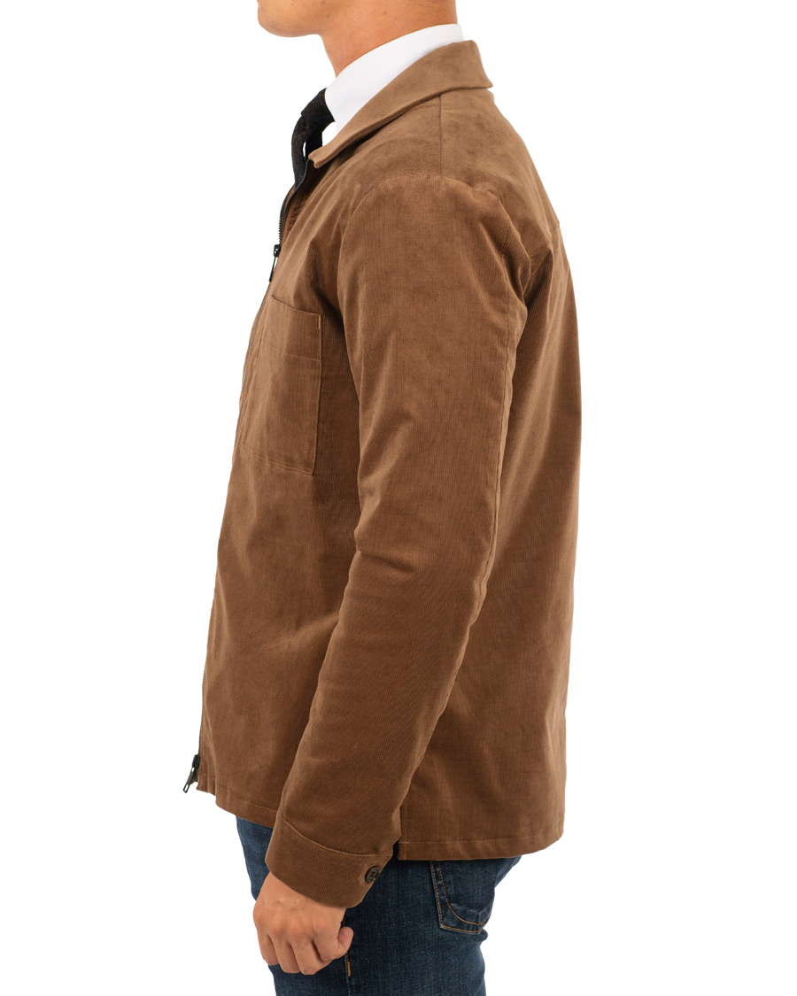 Herr | Jackor | J.Lindeberg | Jason Zip Corduroy Shirt Jacket Bison