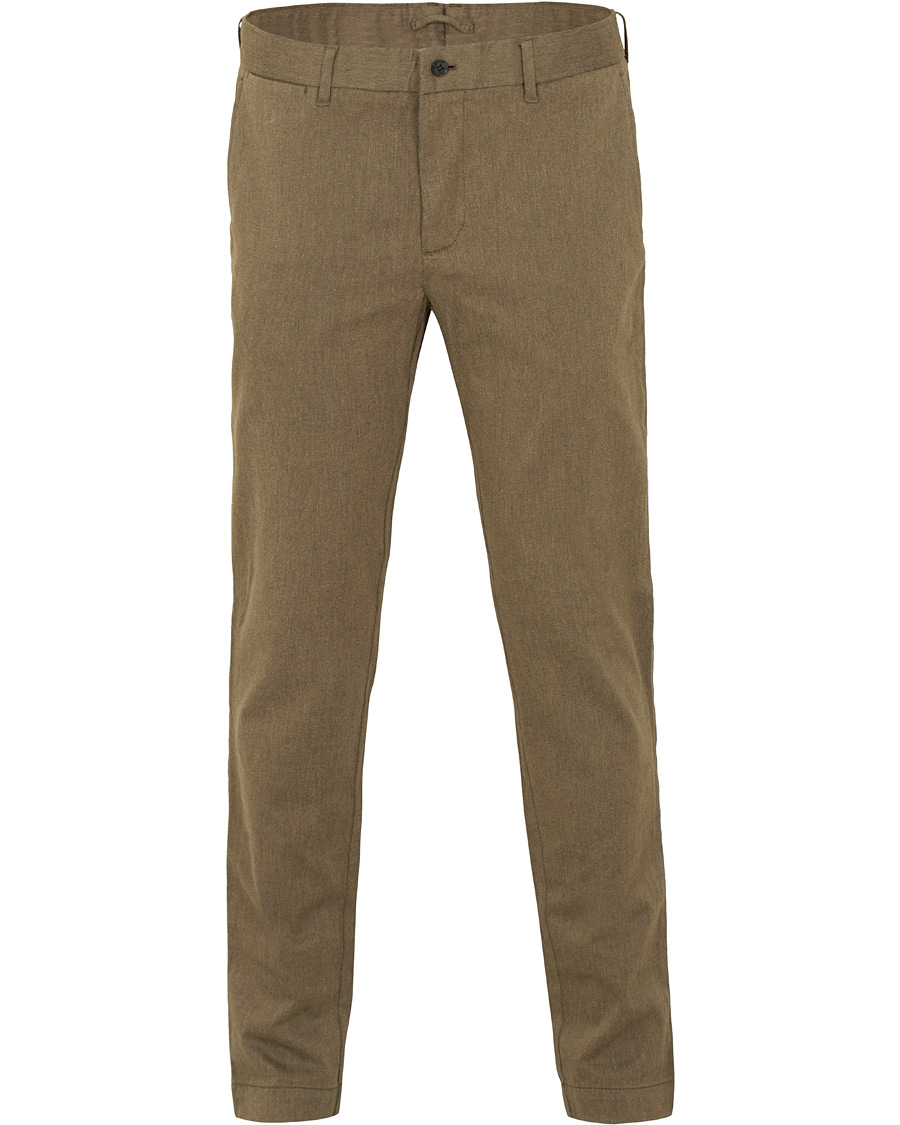 Herr | Byxor | J.Lindeberg | Chaze Flannel Twill Trousers Olive