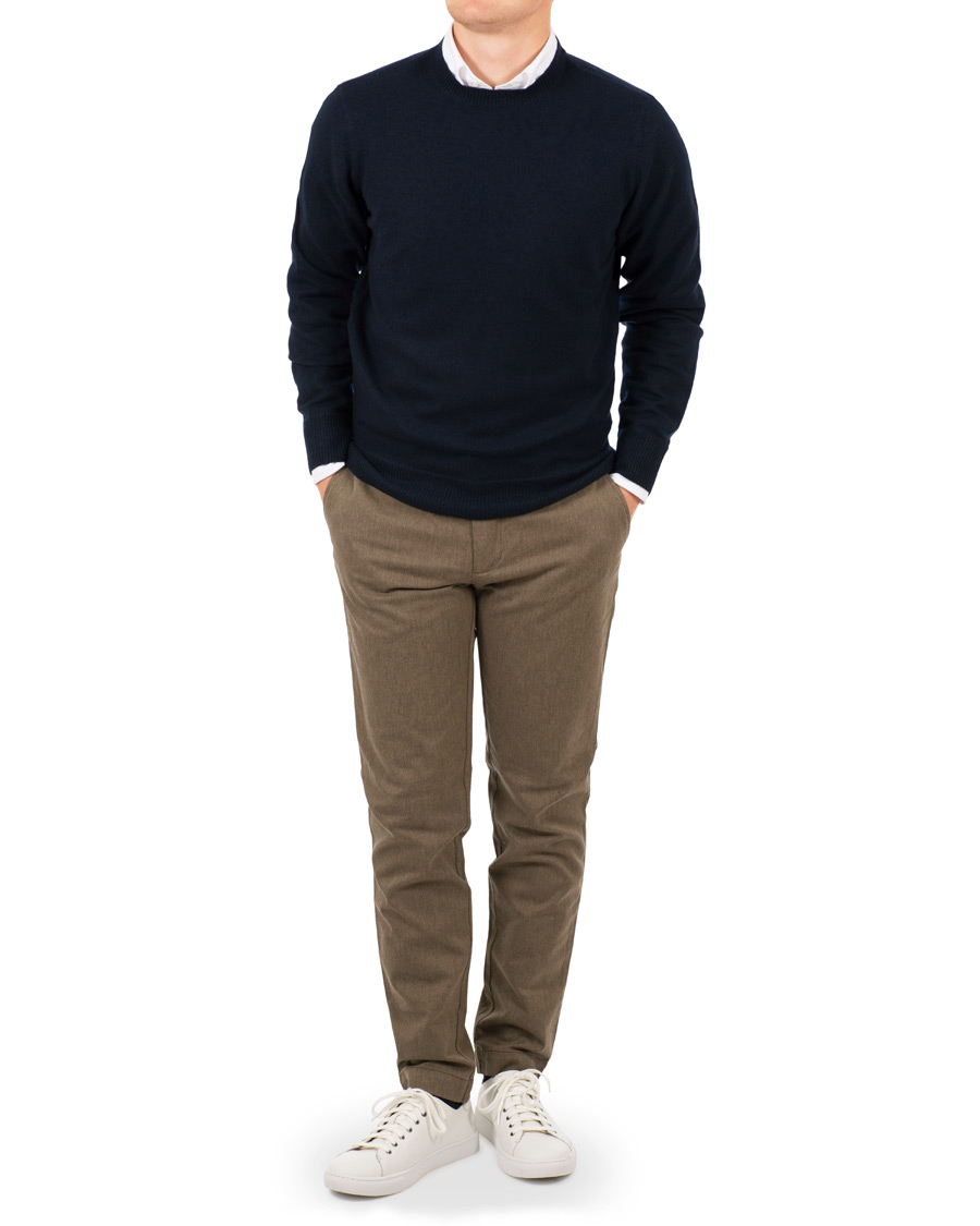 Herr | Byxor | J.Lindeberg | Chaze Flannel Twill Trousers Olive