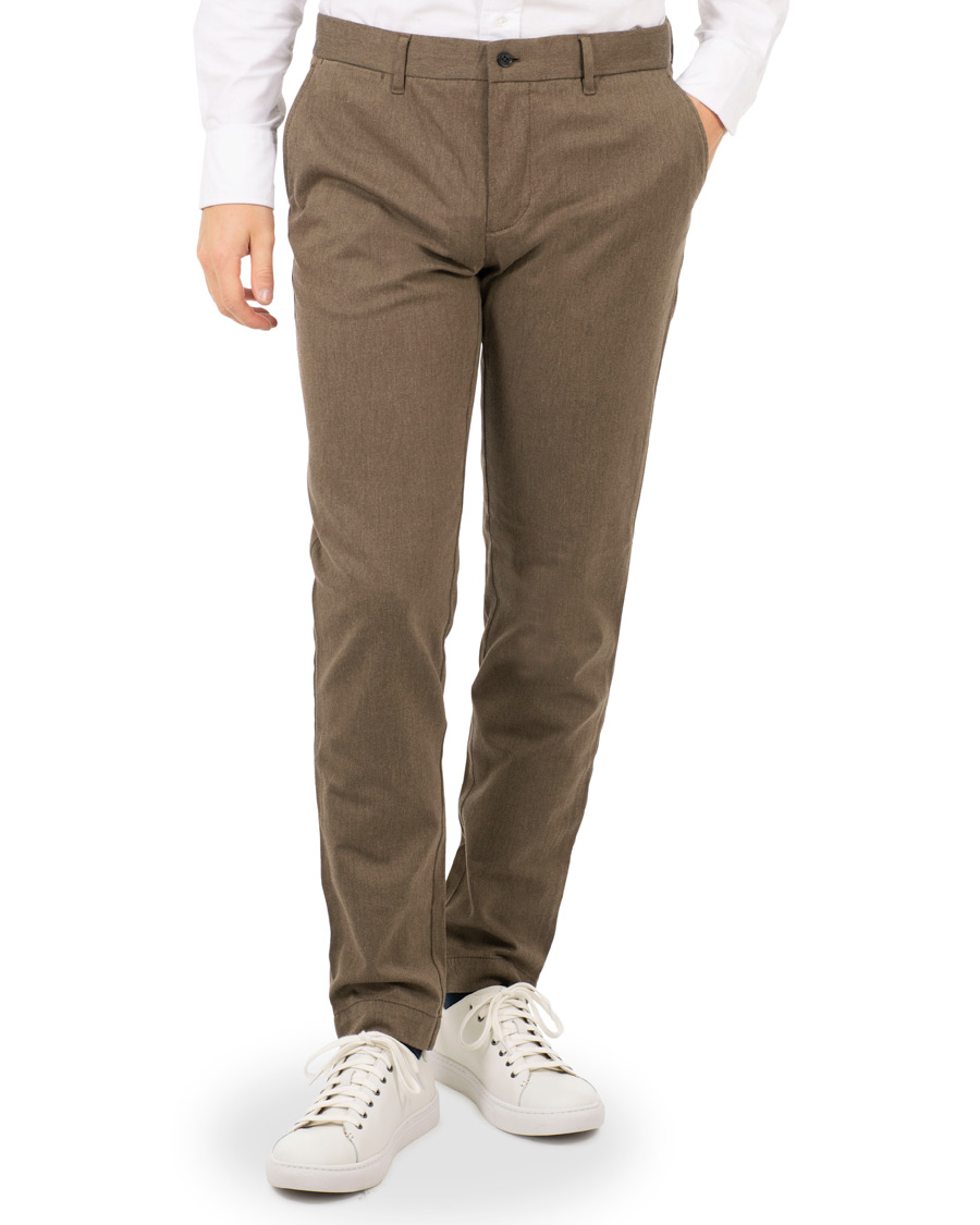 Herr | Byxor | J.Lindeberg | Chaze Flannel Twill Trousers Olive
