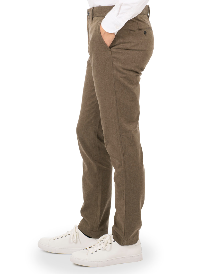 Herr | Byxor | J.Lindeberg | Chaze Flannel Twill Trousers Olive