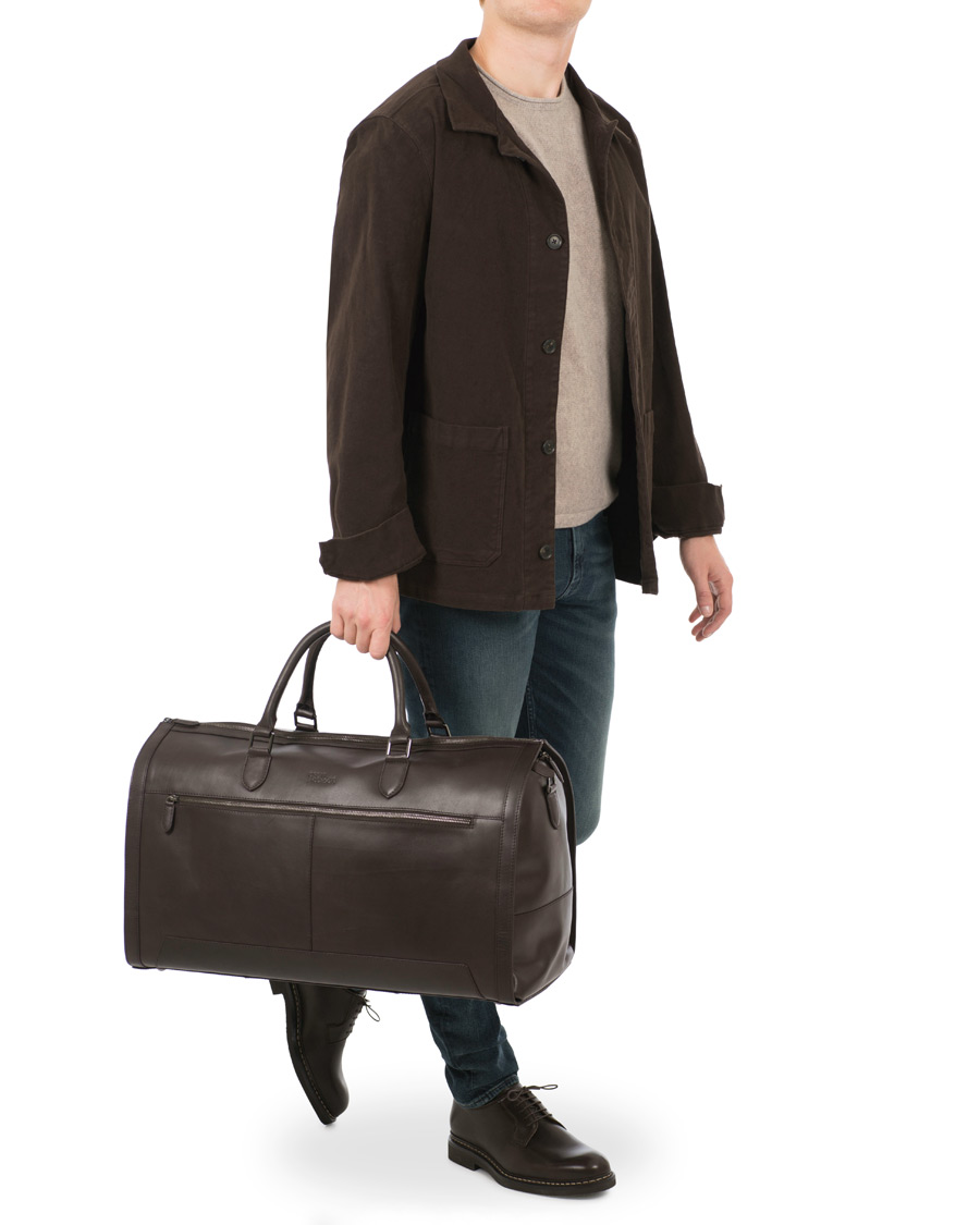 Herr | Väskor | Oscar Jacobson | Leather Weekendbag Dark Brown