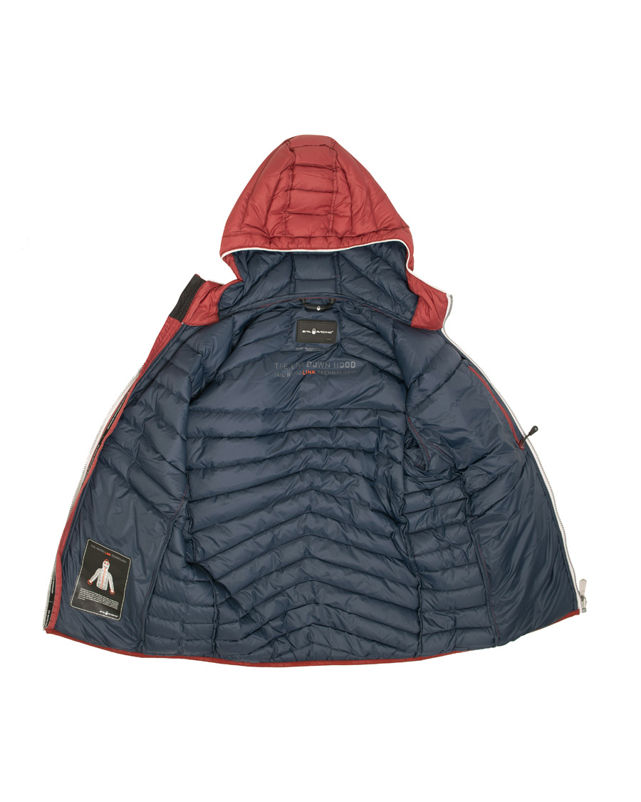 Herr | Jackor | Sail Racing | Link Down Hooded Jacket Burgundy Red