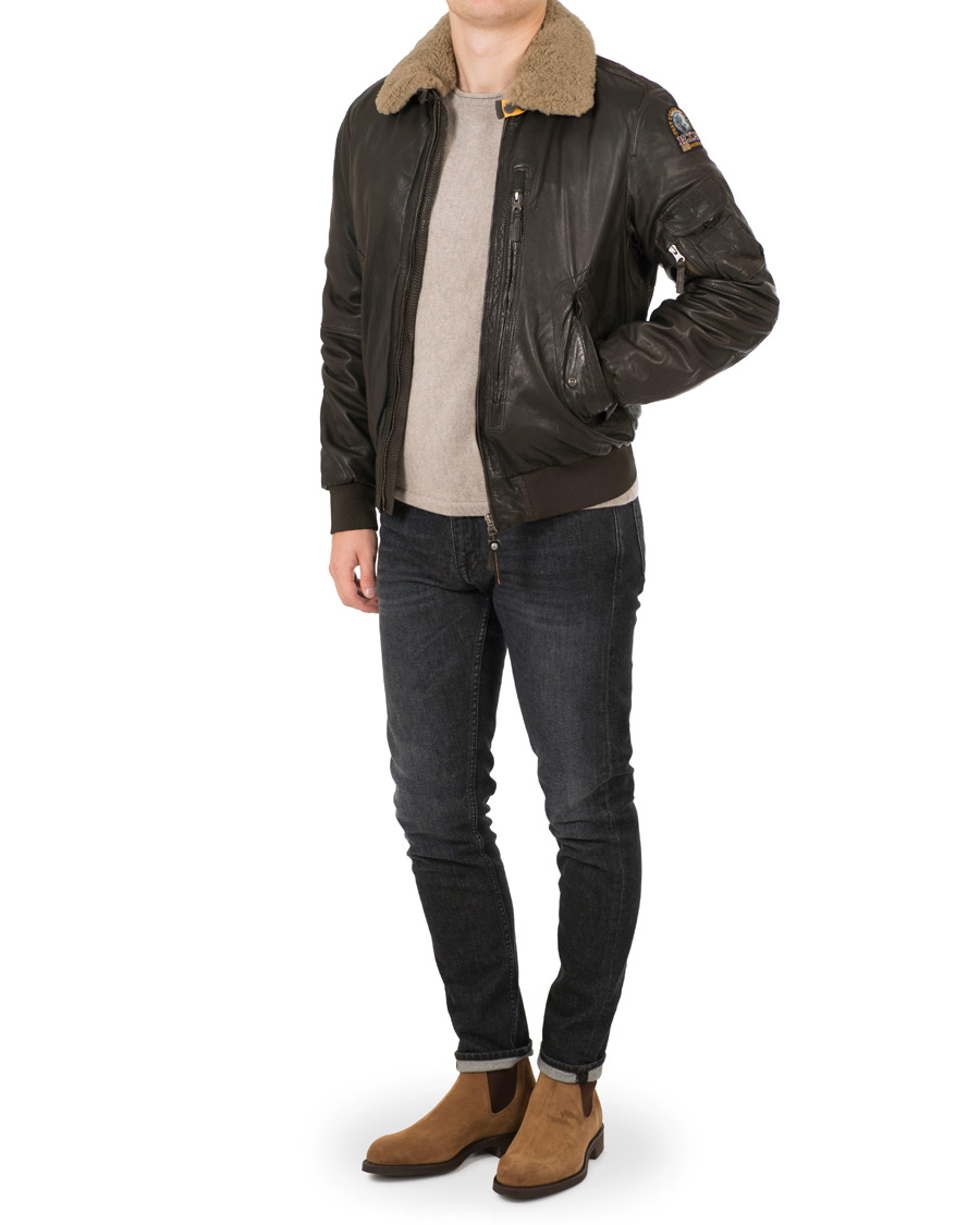 Herr | Jackor | Parajumpers | Josh Leather Jacket Dark Brown