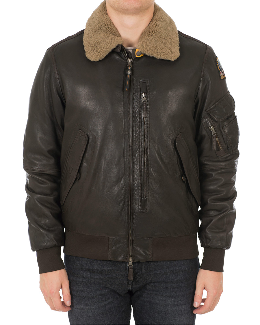 Herr | Jackor | Parajumpers | Josh Leather Jacket Dark Brown