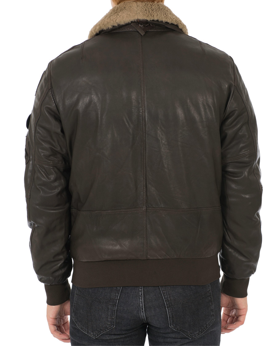 Herr | Jackor | Parajumpers | Josh Leather Jacket Dark Brown