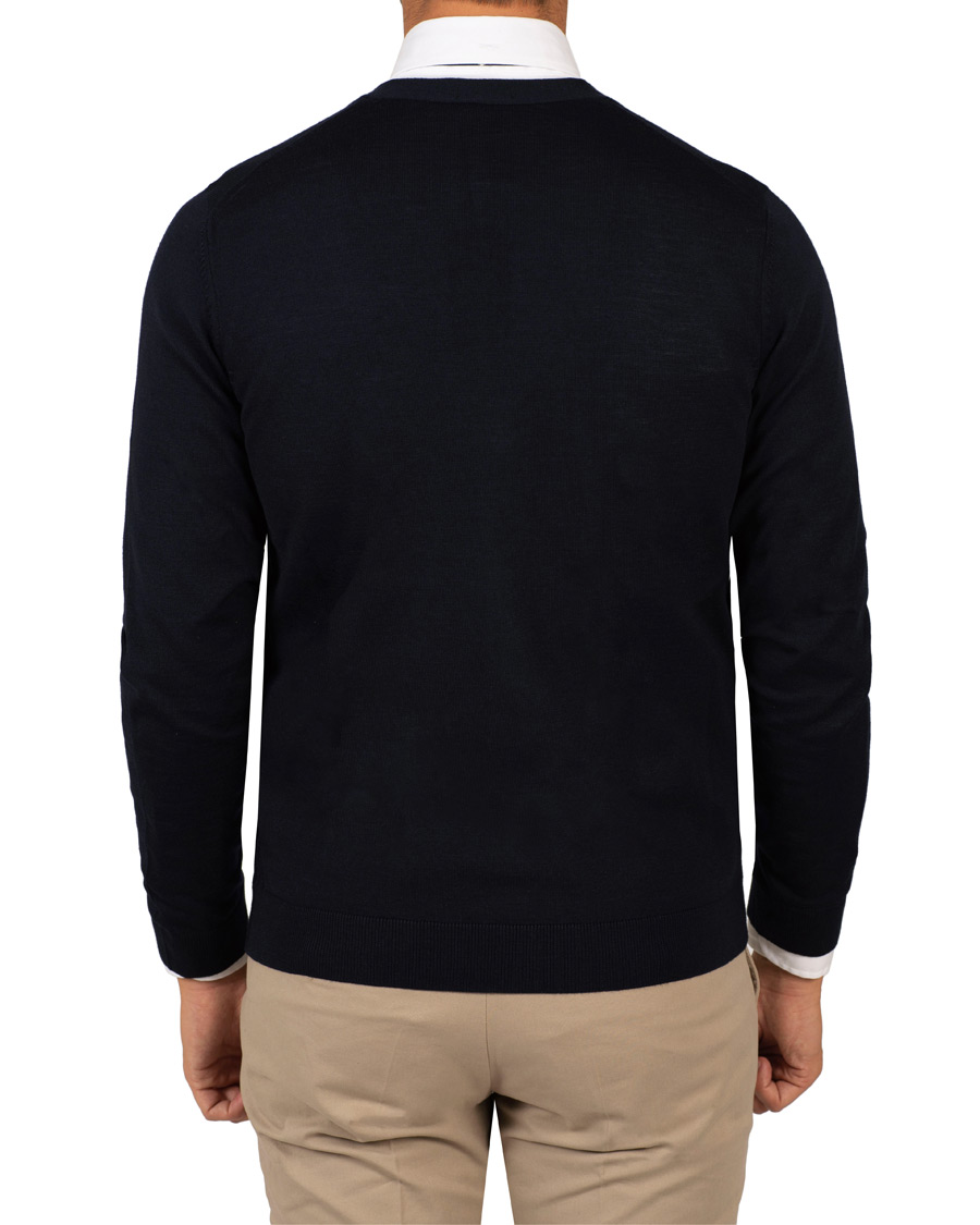 Herr | Tröjor | BOSS BLACK | BOSS Mardon Extra Fine Merino Cardigan Dark Navy
