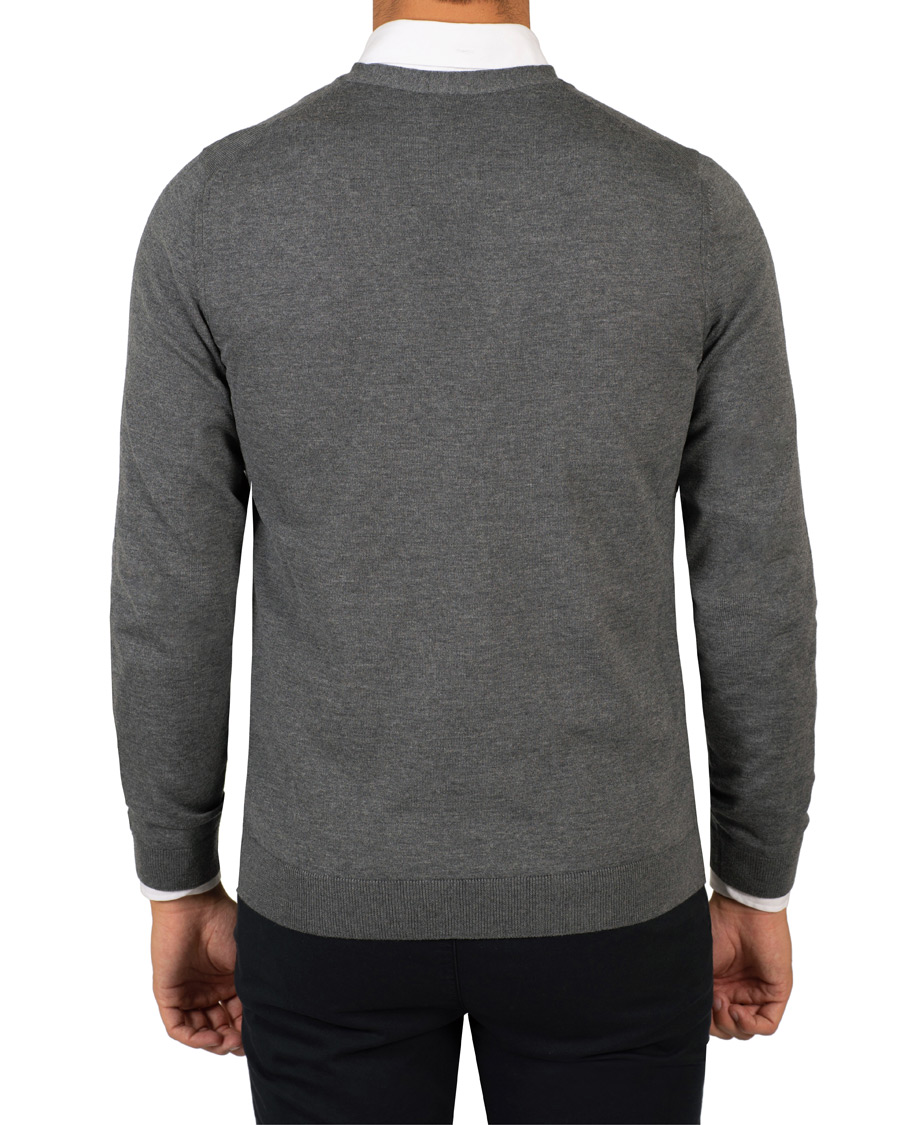 Herr | Tröjor | BOSS BLACK | BOSS Mardon Extra Fine Merino Cardigan Medium Grey Melange