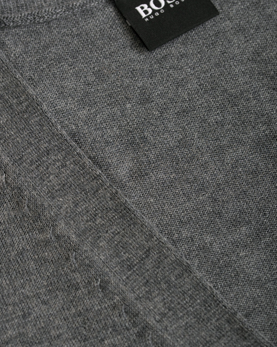 Herr | Tröjor | BOSS BLACK | BOSS Mardon Extra Fine Merino Cardigan Medium Grey Melange