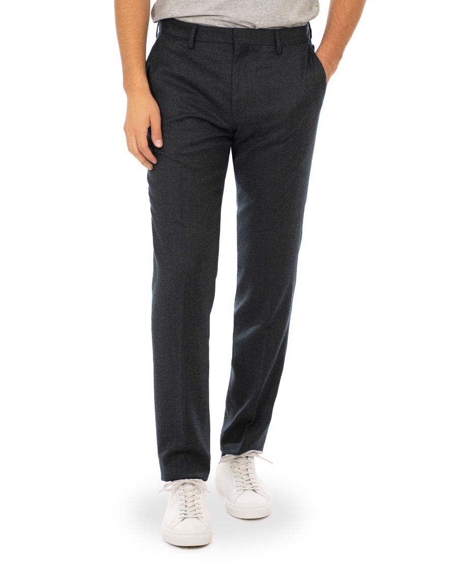 Herr | Byxor | BOSS BLACK | BOSS Gains Washable Stretch Flannel Trousers Open Grey
