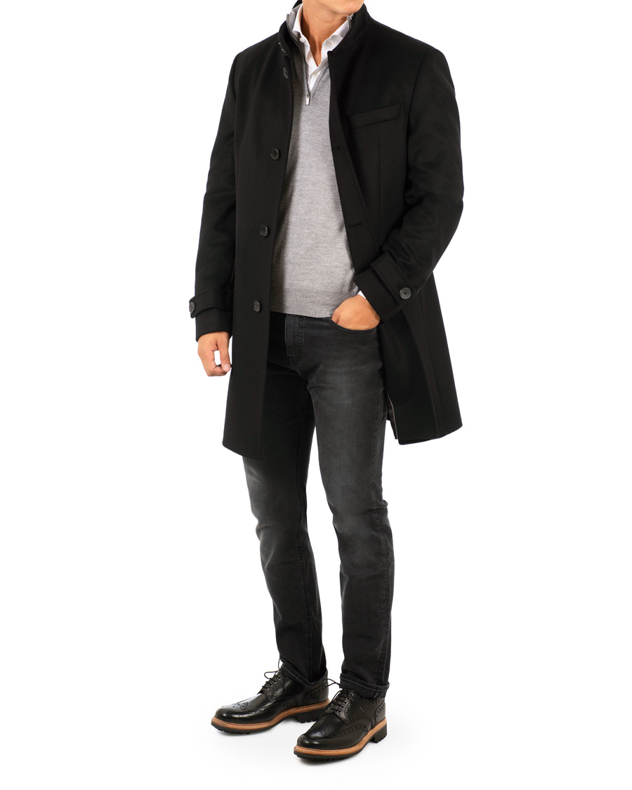 Herr | Jackor | BOSS BLACK | BOSS Sintrax Wool/Cashmere Coat Black
