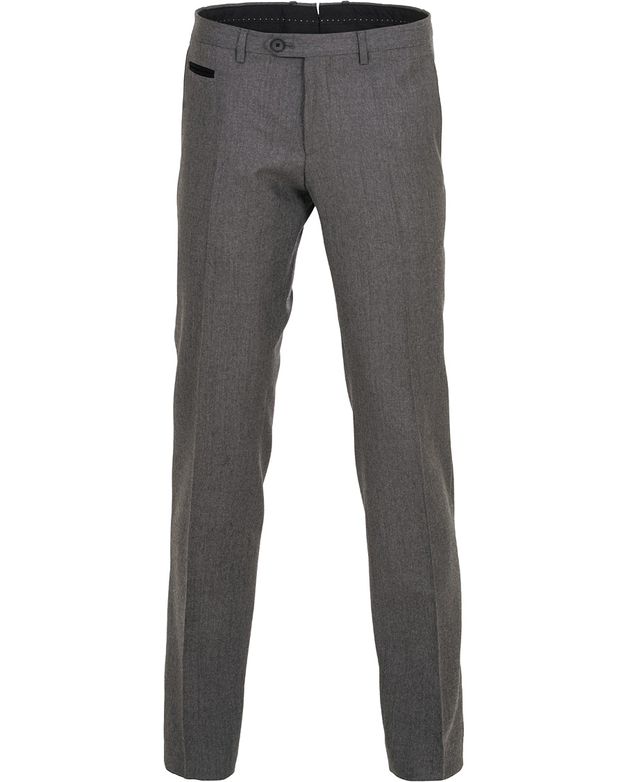Herr | Byxor | BOSS BLACK | BOSS Wilhelm Wool Trousers Open Grey