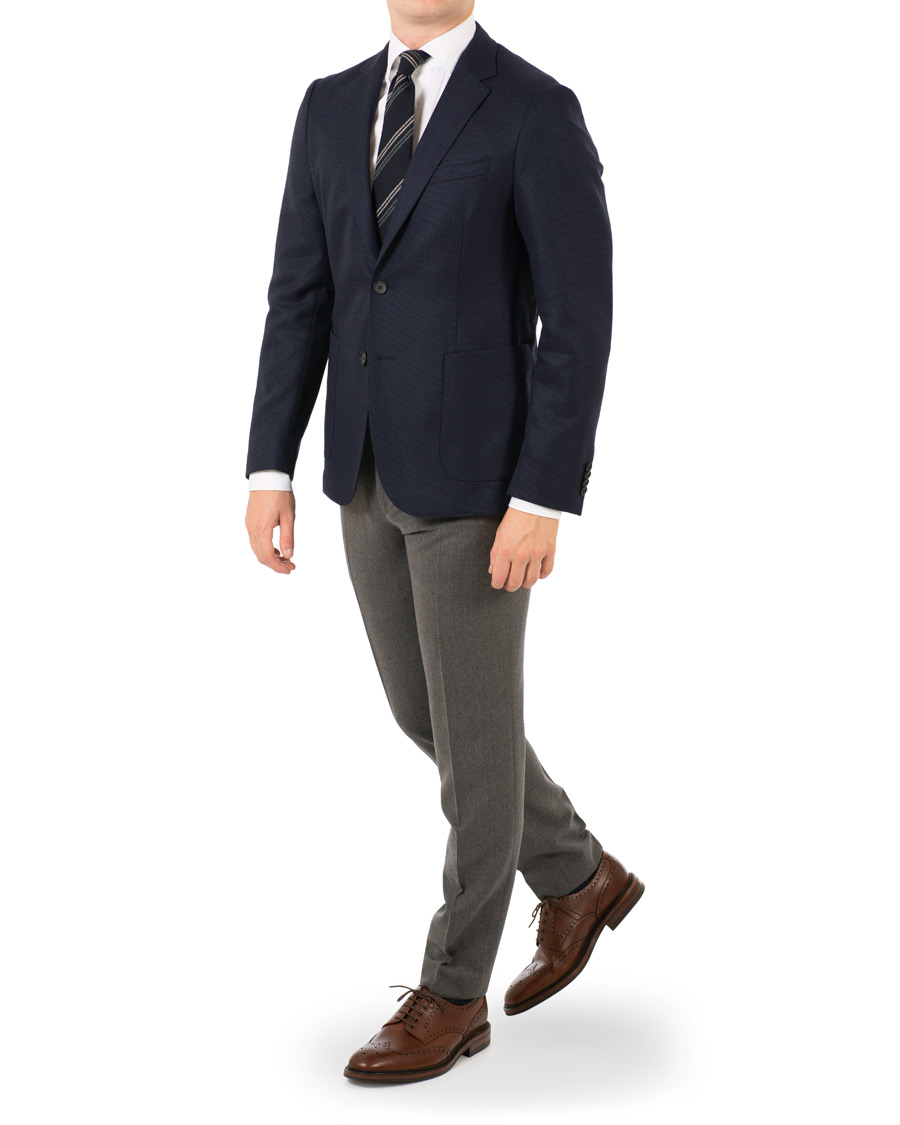 Herr | Byxor | BOSS BLACK | BOSS Wilhelm Wool Trousers Open Grey