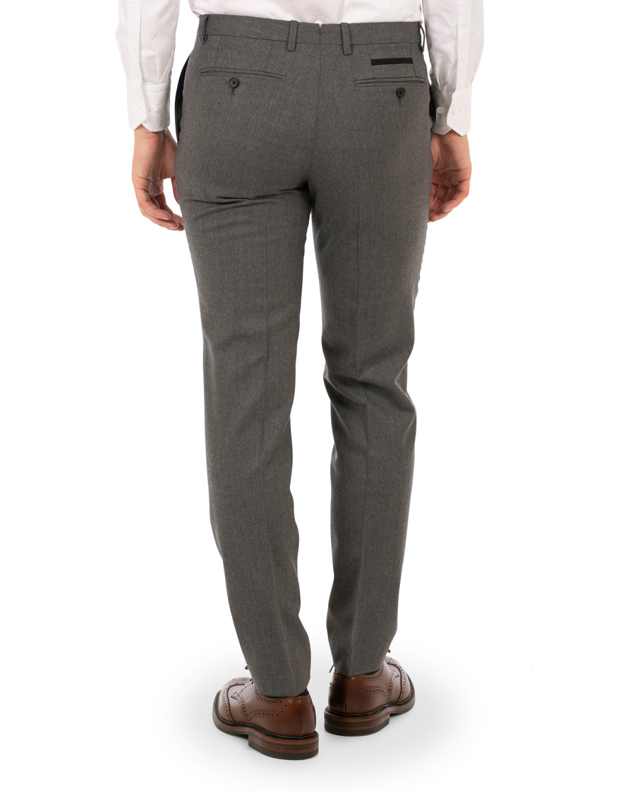Herr | Byxor | BOSS BLACK | BOSS Wilhelm Wool Trousers Open Grey