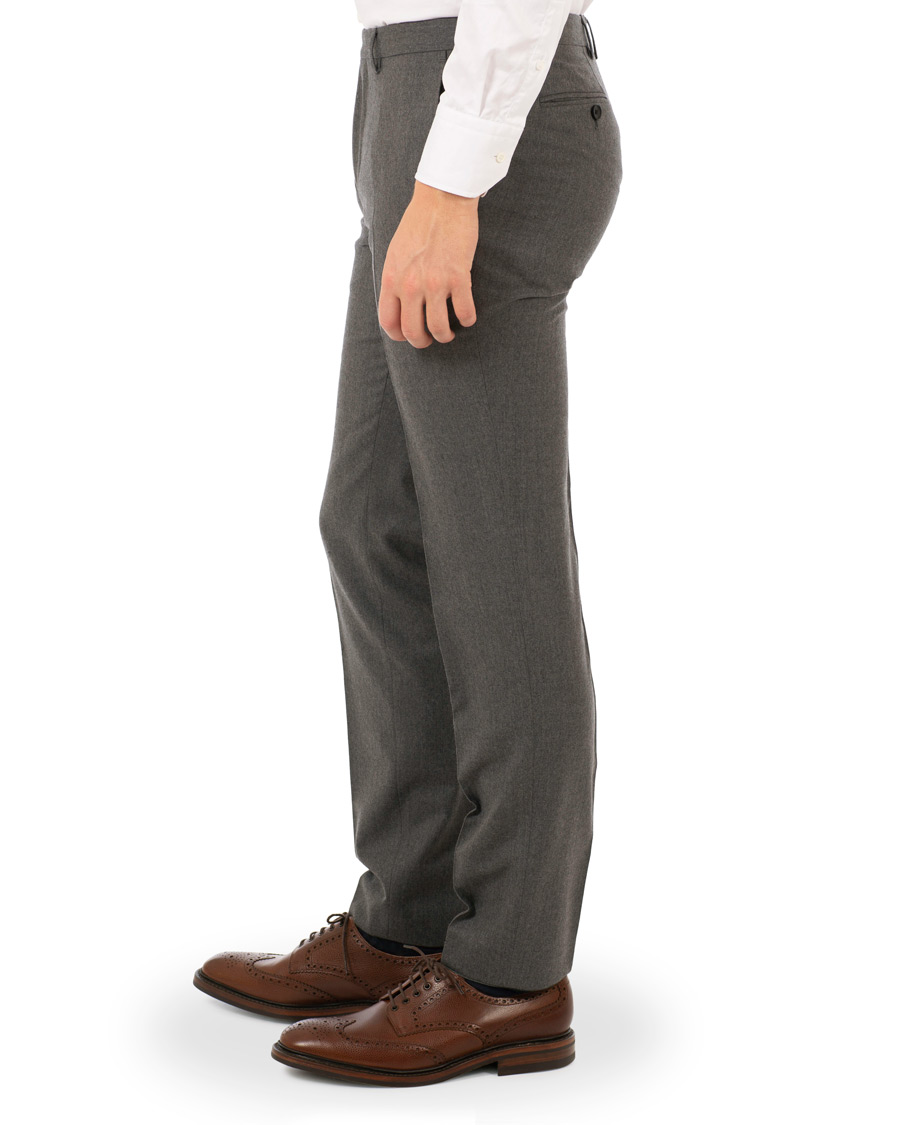 Herr | Byxor | BOSS BLACK | BOSS Wilhelm Wool Trousers Open Grey