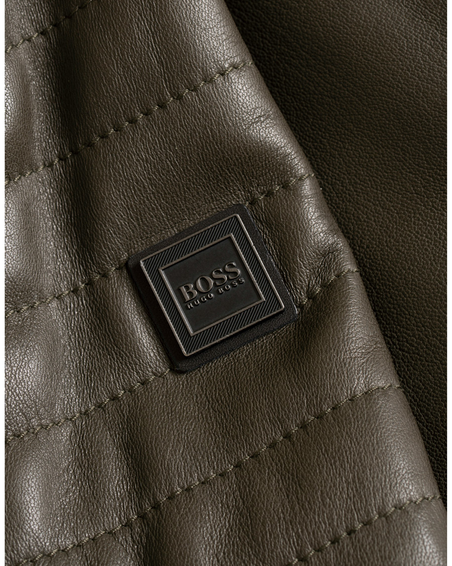 Herr | Jackor | BOSS ORANGE | BOSS Casual Jaysee Biker Leather Jacket Dark Green