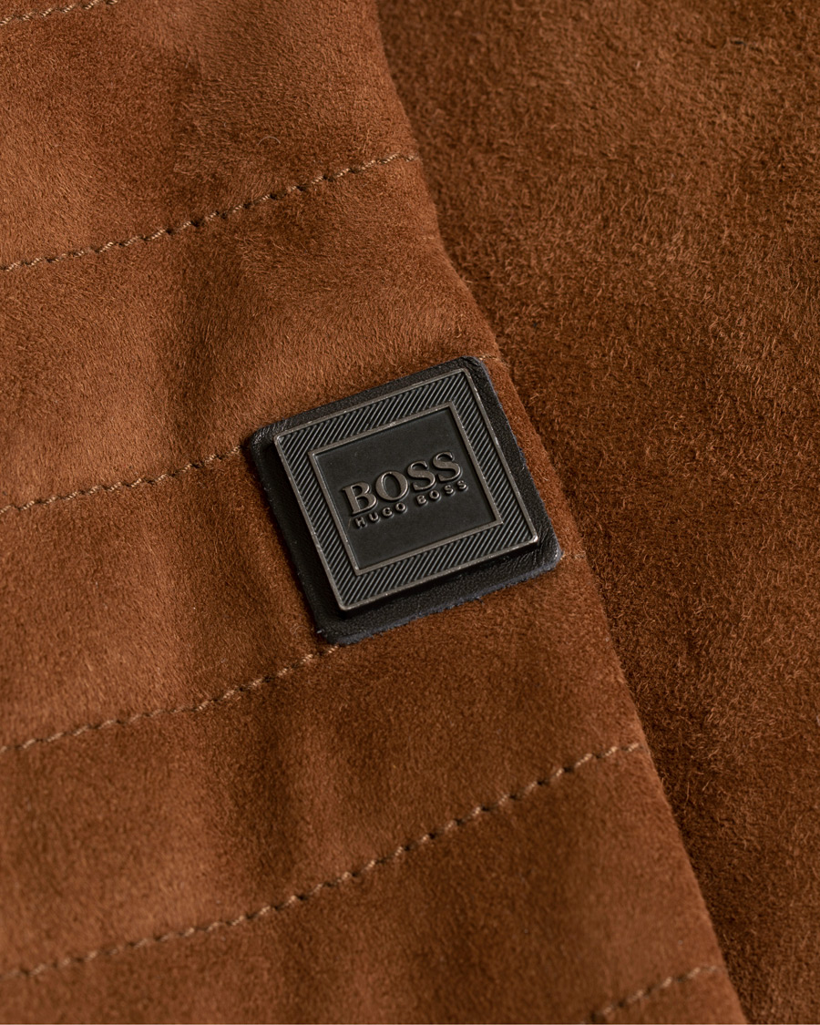 Herr | Jackor | BOSS ORANGE | BOSS Casual Jaydee Biker Jacket Dark Brown Suede