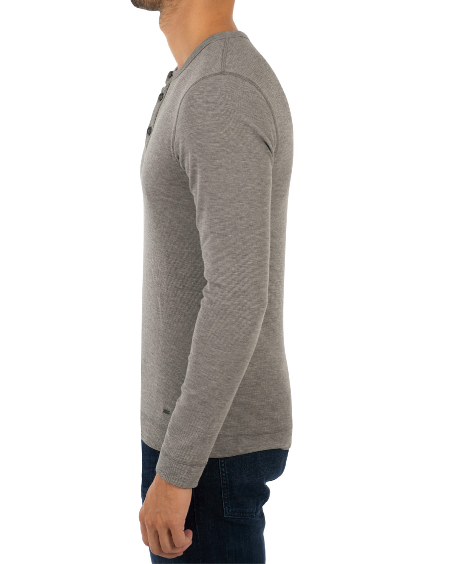 Herr | Tröjor | BOSS ORANGE | BOSS Casual Trix Grandpa Sweater Light Grey