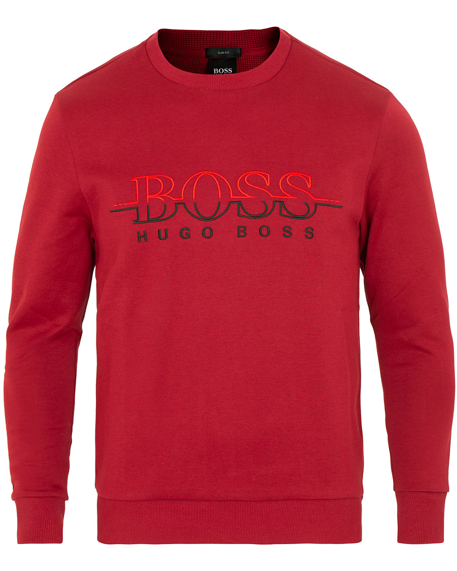 Herr | Tröjor | BOSS GREEN | BOSS Athleisure Salbo Crew Neck Sweatshirt Rhubarb Red