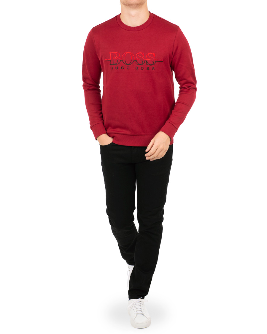 Herr | Tröjor | BOSS GREEN | BOSS Athleisure Salbo Crew Neck Sweatshirt Rhubarb Red
