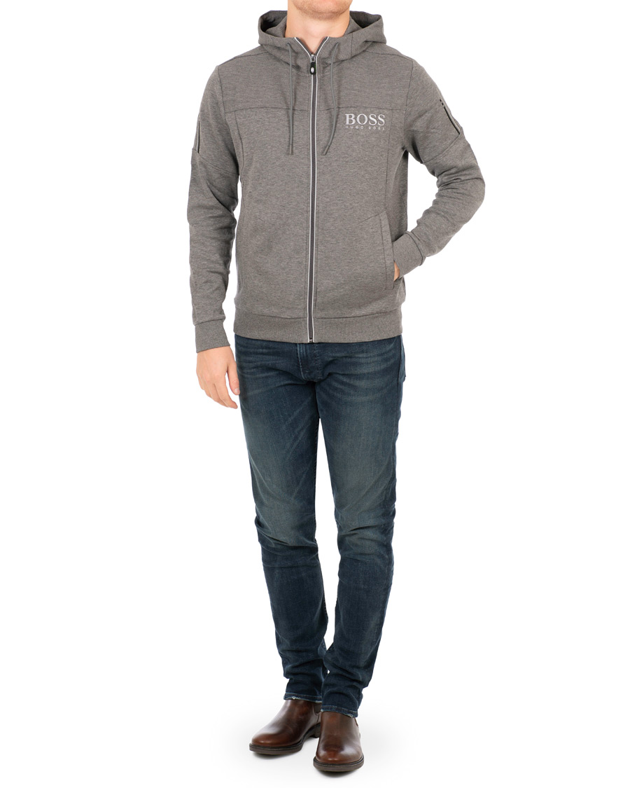 Herr | Tröjor | BOSS GREEN | BOSS Athleisure Saggy Full Zip Hoodie Mid Melange