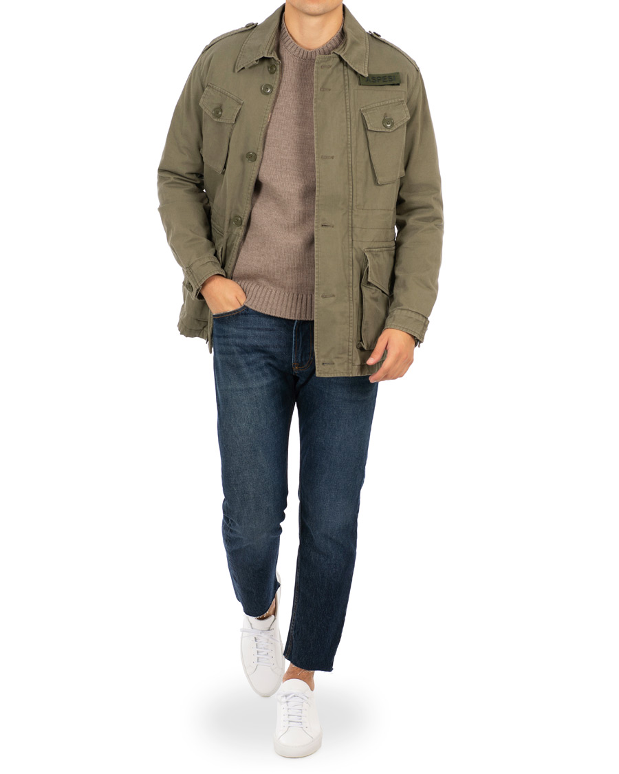 Herr | Jackor | Aspesi | Vancouver Lined Cotton Field Jacket Army Green