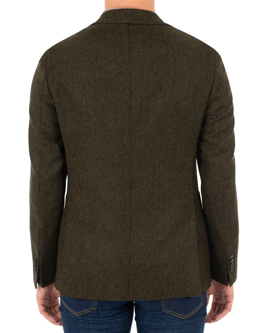 Herr | Kavajer | The Gigi | Degas Single Breasted Herringbone Tweed Blazer Green