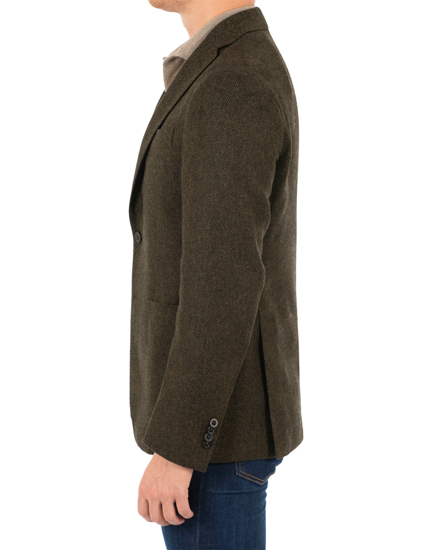 Herr | Kavajer | The Gigi | Degas Single Breasted Herringbone Tweed Blazer Green