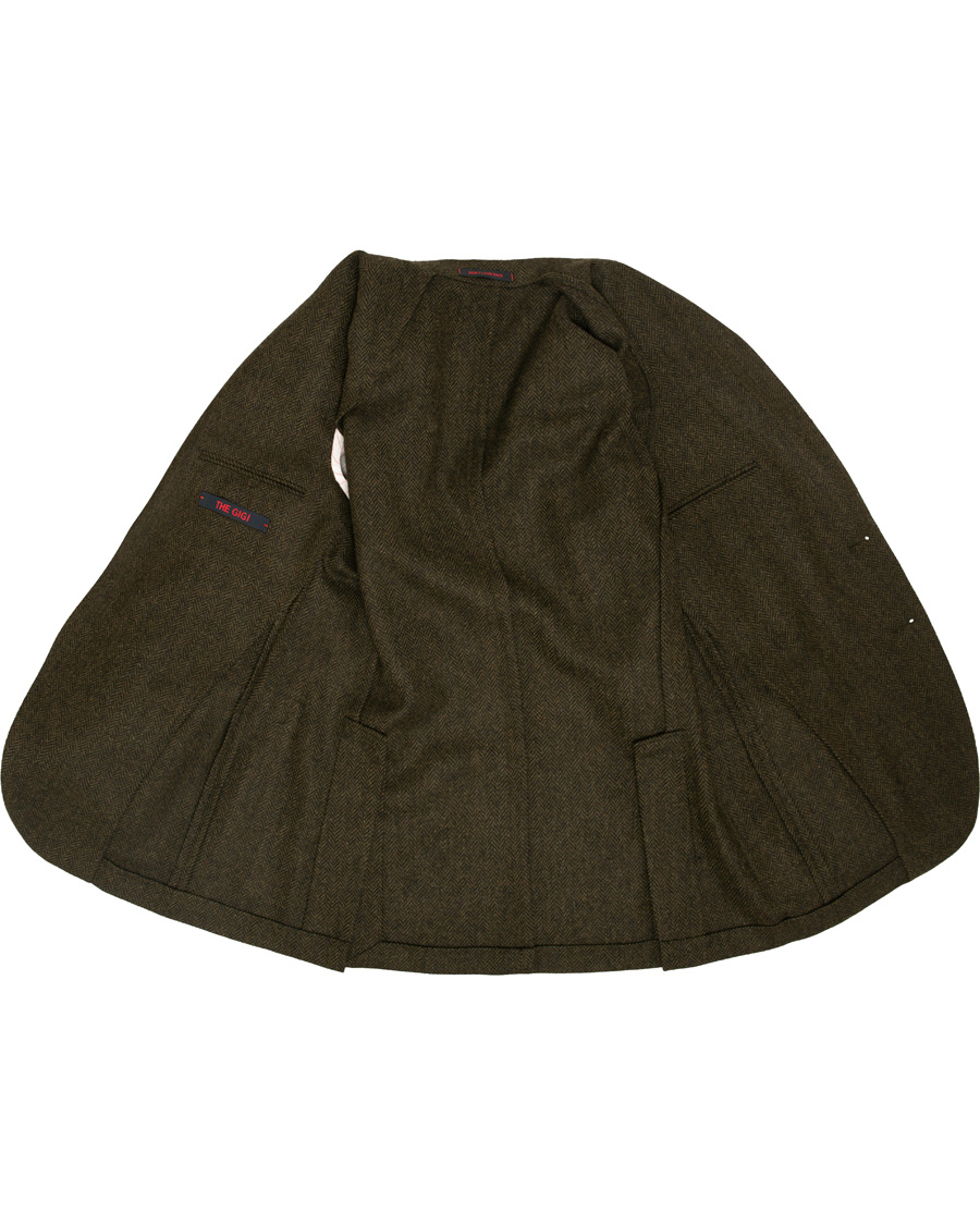 Herr | Kavajer | The Gigi | Degas Single Breasted Herringbone Tweed Blazer Green
