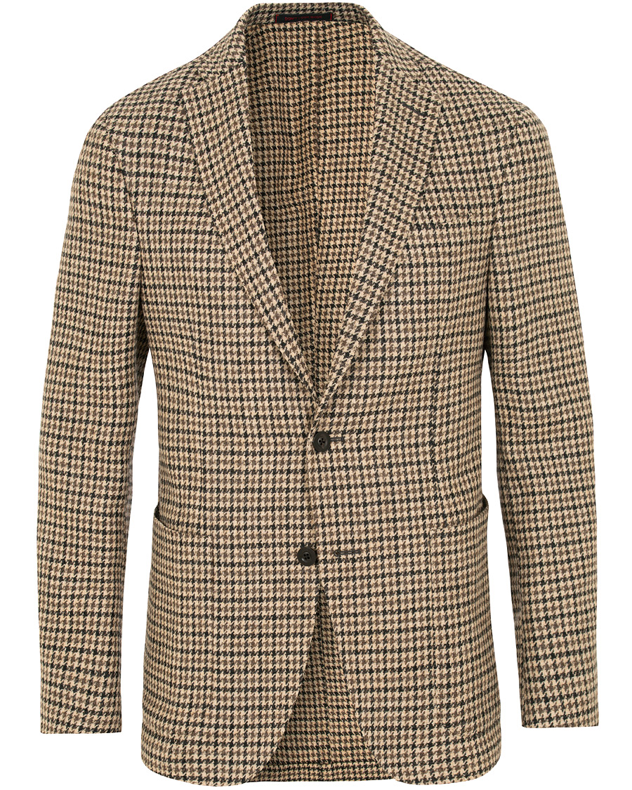 Herr | Kavajer | The Gigi | Degas Single Breasted Houndstooth Tweed Blazer Brown
