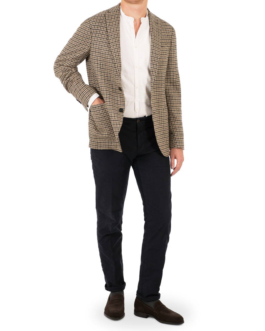Herr | Kavajer | The Gigi | Degas Single Breasted Houndstooth Tweed Blazer Brown
