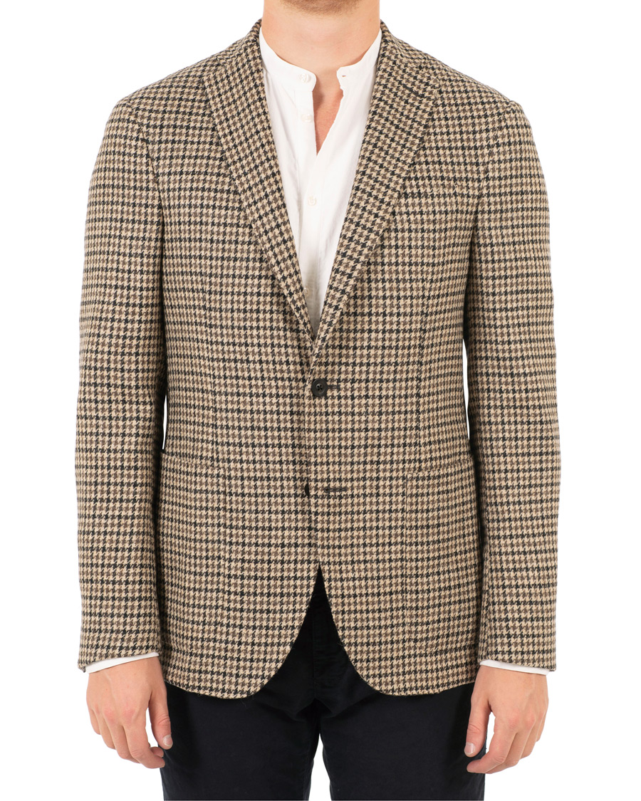 Herr | Kavajer | The Gigi | Degas Single Breasted Houndstooth Tweed Blazer Brown