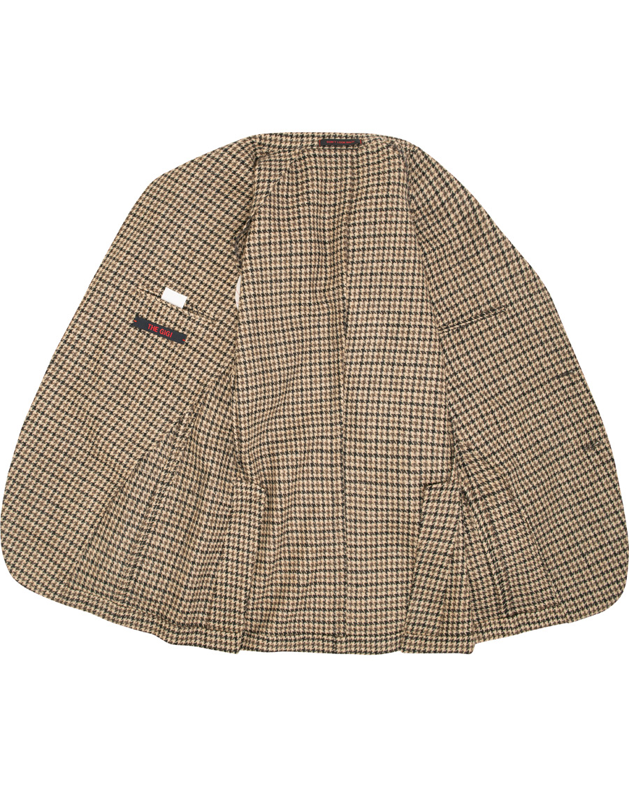 Herr | Kavajer | The Gigi | Degas Single Breasted Houndstooth Tweed Blazer Brown