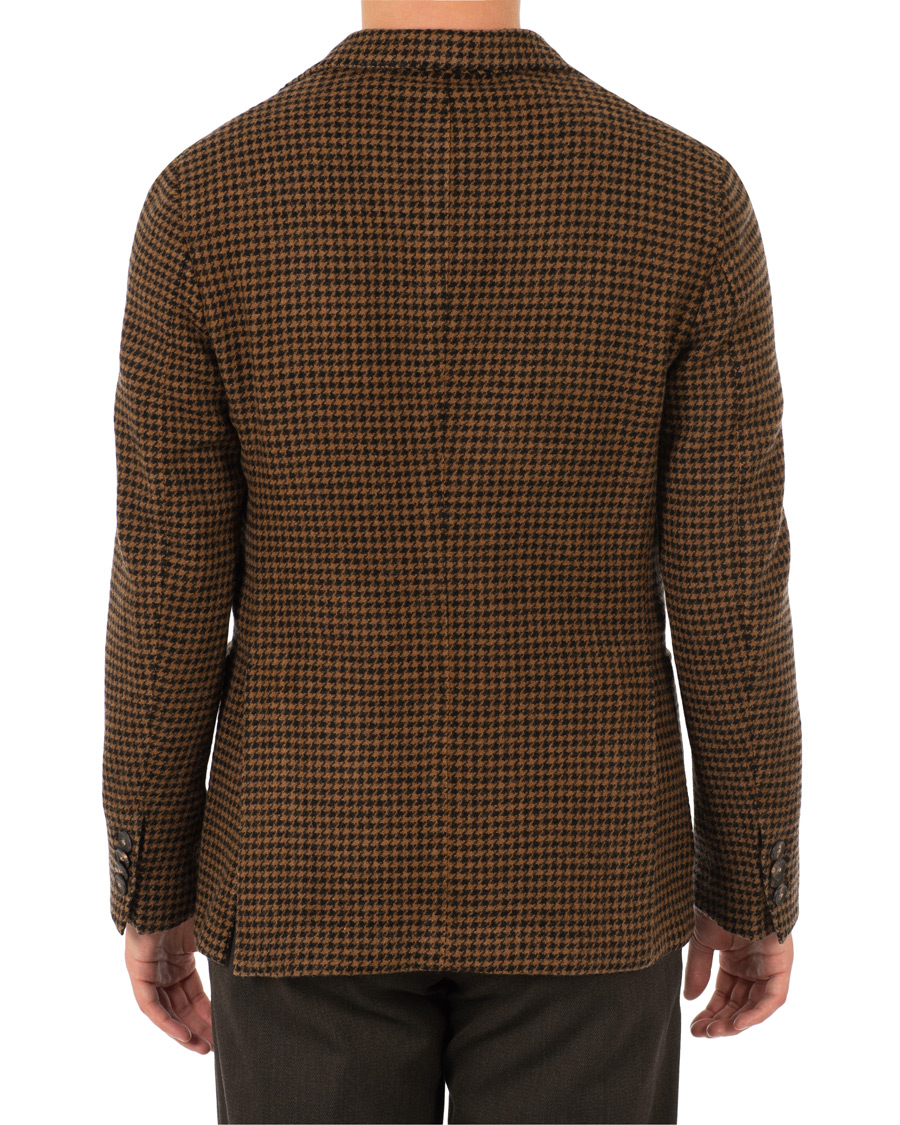Herr | Kavajer | The Gigi | Art Garment Dyed Houndstooth Shetland Blazer Dark Brown
