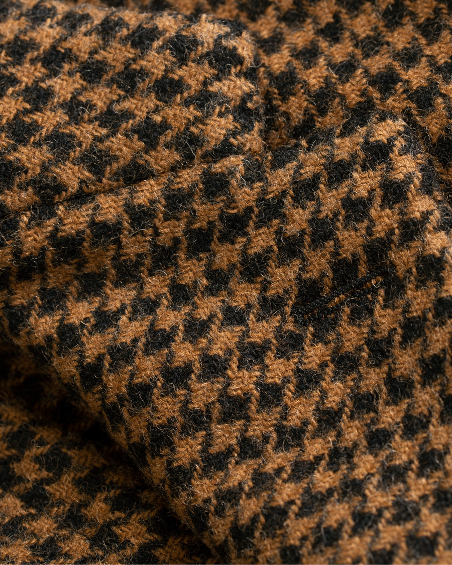 Herr | Kavajer | The Gigi | Art Garment Dyed Houndstooth Shetland Blazer Dark Brown