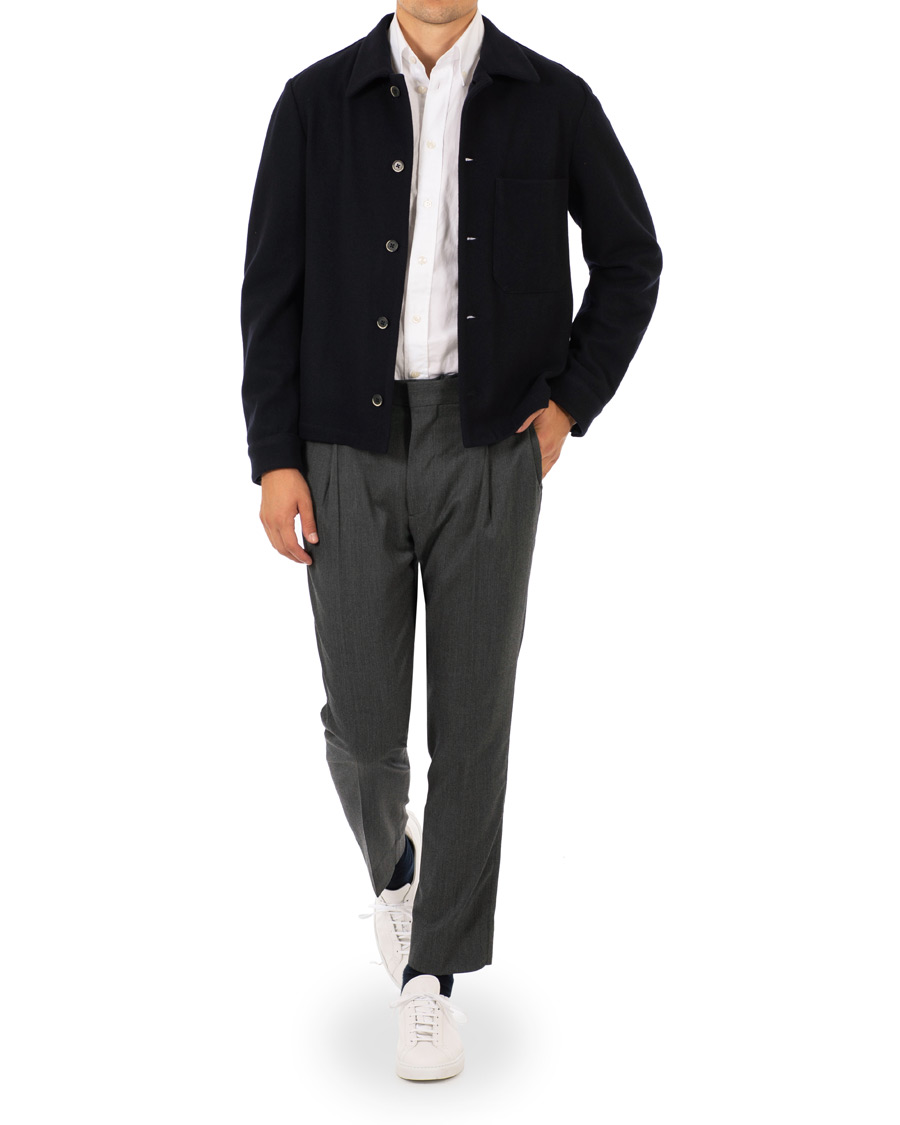 Herr | Jackor | Barena | Cedro Wool Shirt Jacket Navy
