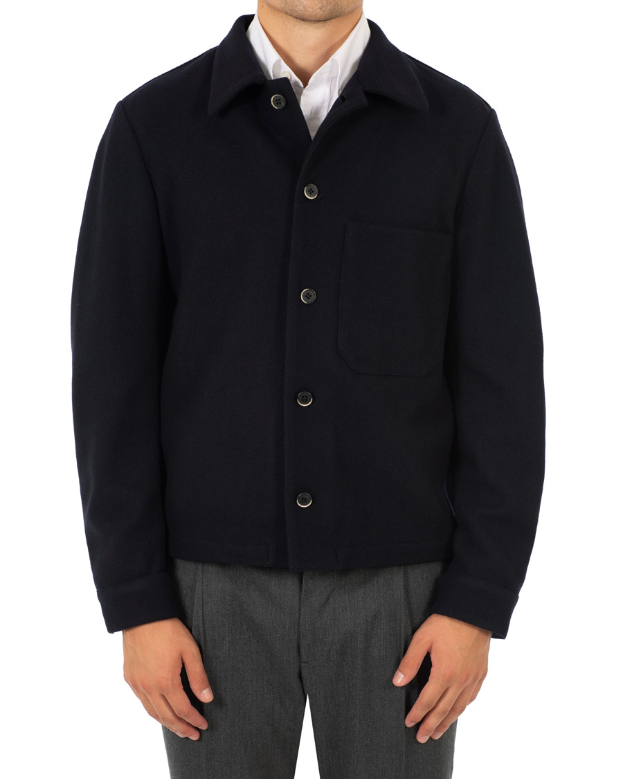 Herr | Jackor | Barena | Cedro Wool Shirt Jacket Navy