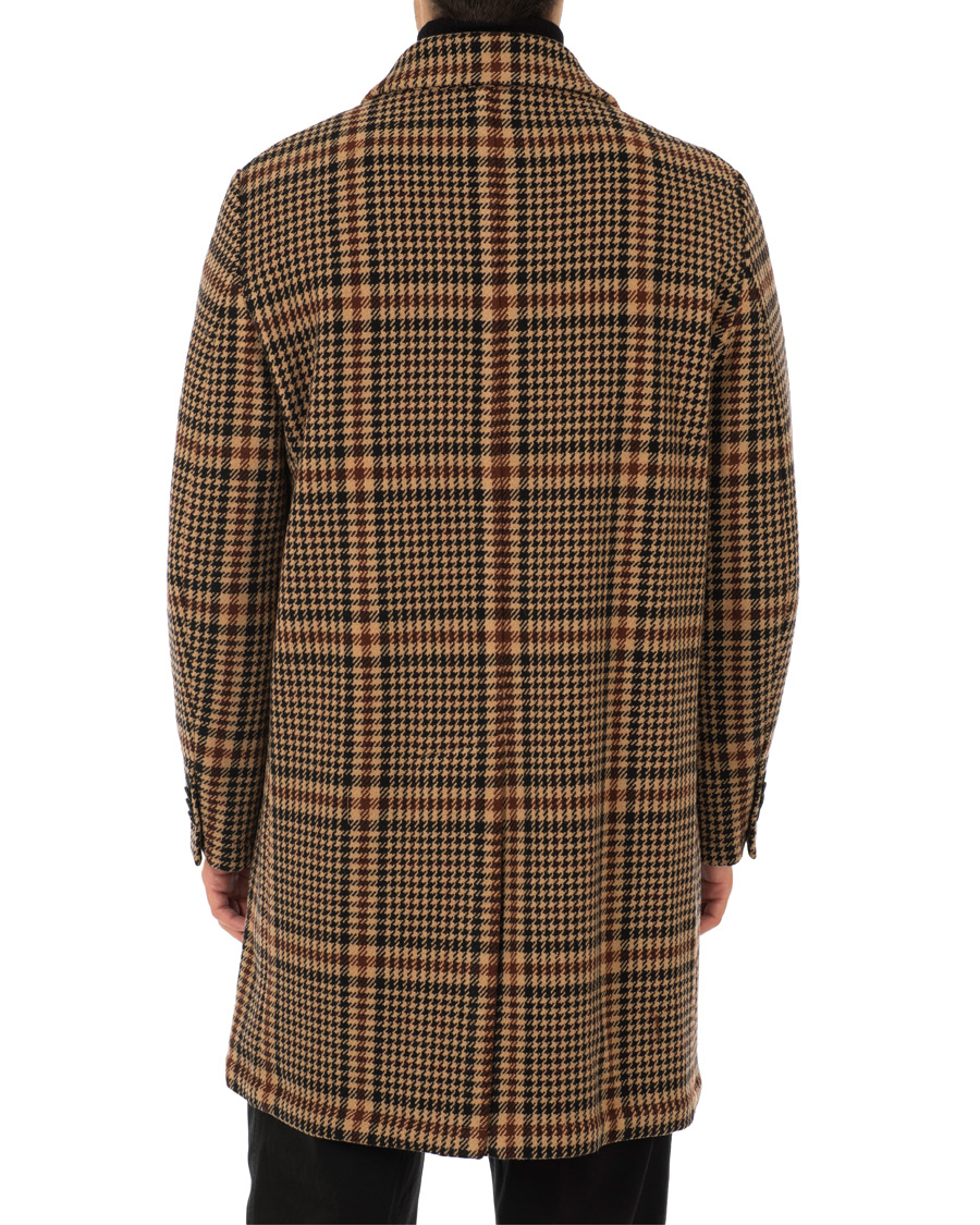 Herr | Jackor | Barena | Memo Single Breasted Prince Of Wales Coat Cammello