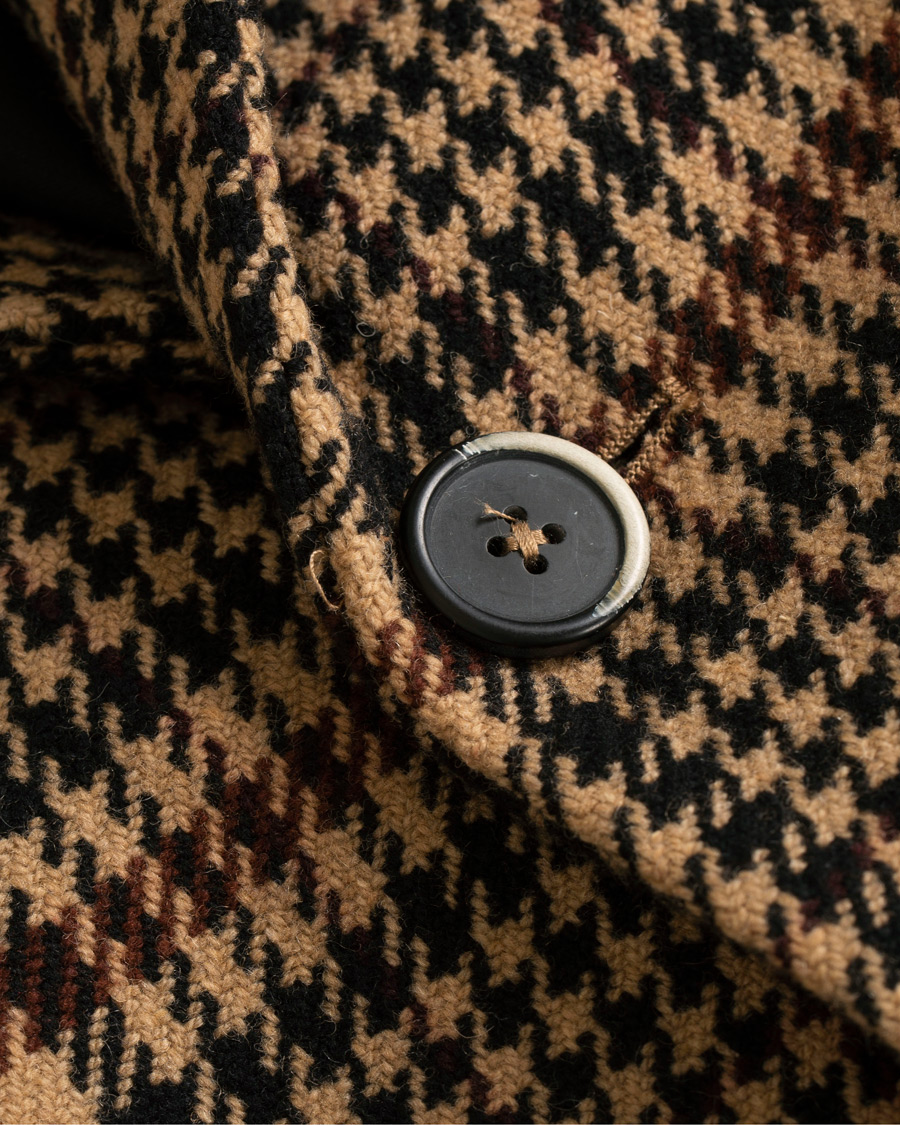 Herr | Jackor | Barena | Memo Single Breasted Prince Of Wales Coat Cammello