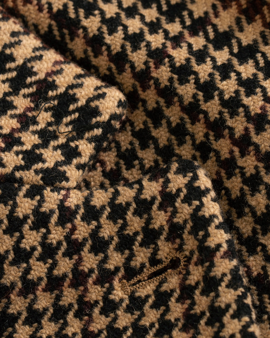 Herr | Jackor | Barena | Memo Single Breasted Prince Of Wales Coat Cammello