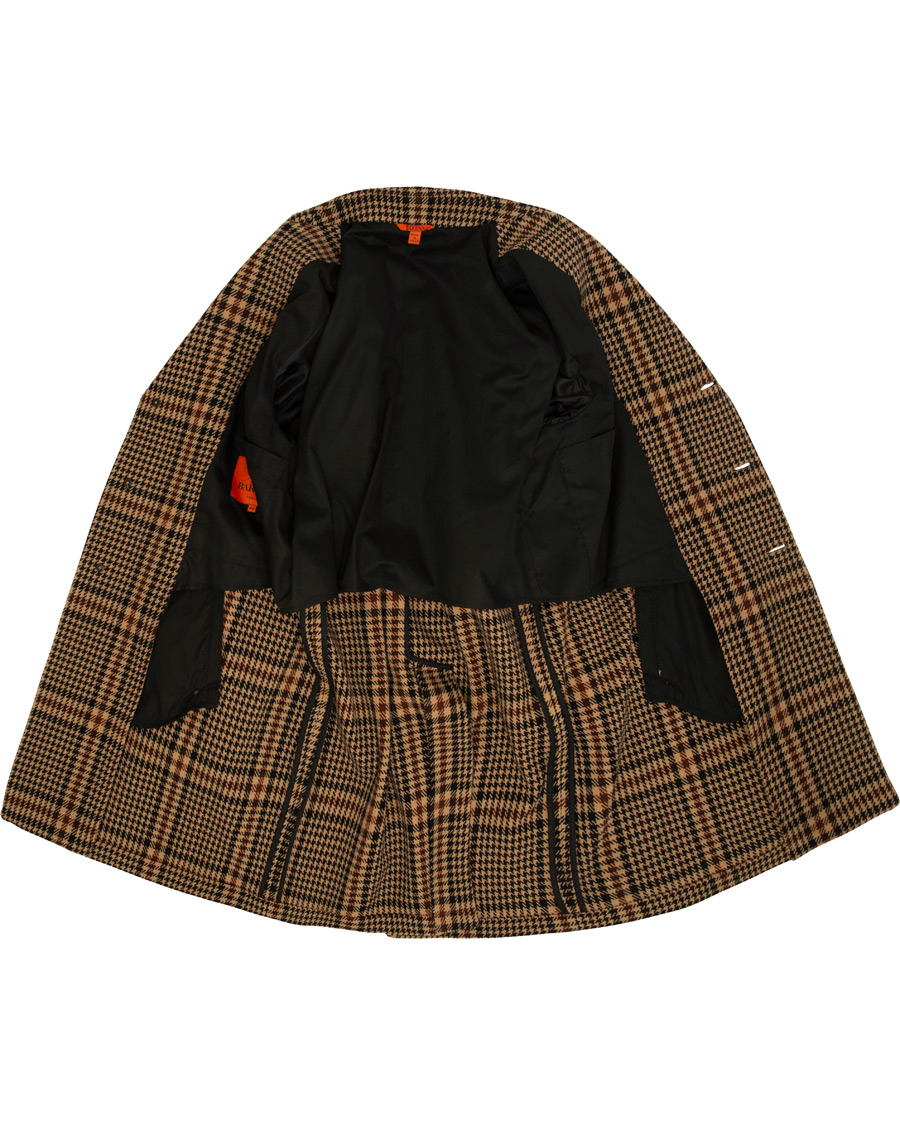 Herr | Jackor | Barena | Memo Single Breasted Prince Of Wales Coat Cammello