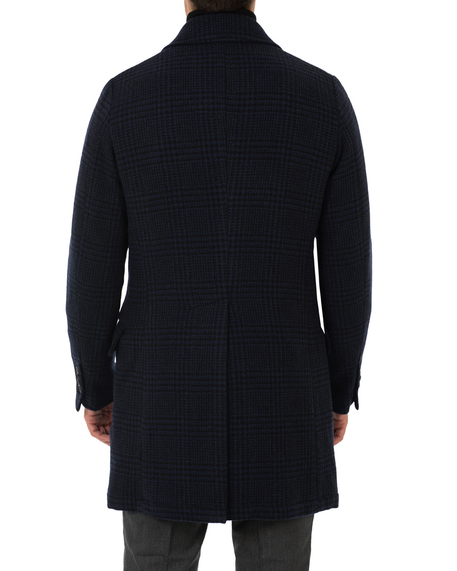 Herr | Jackor | Barena | Borella Single Breasted Prince Of Wales Coat Navy