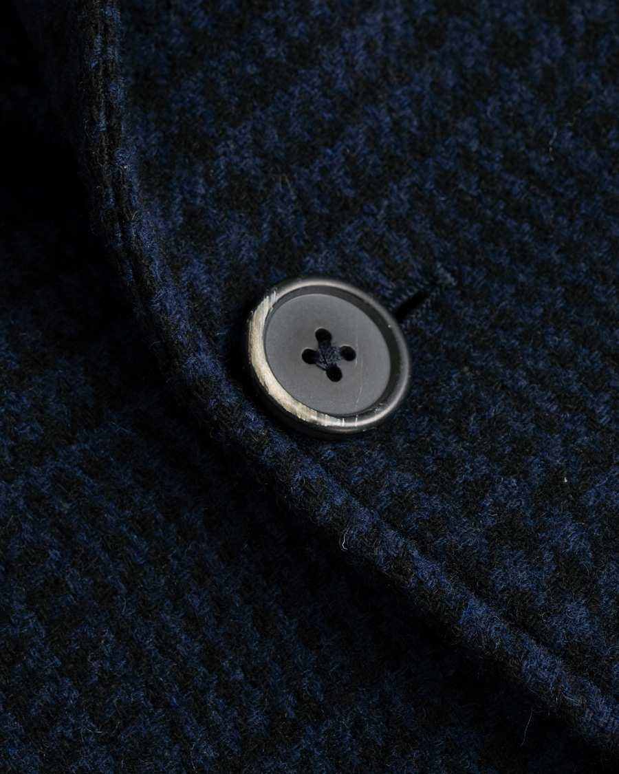Herr | Jackor | Barena | Borella Single Breasted Prince Of Wales Coat Navy